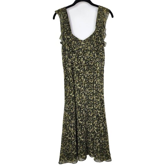 Michael Kors Black Ivy Midi Dress Babydoll Y2k 90s Style Ruffle size 6 - Picture 1 of 11